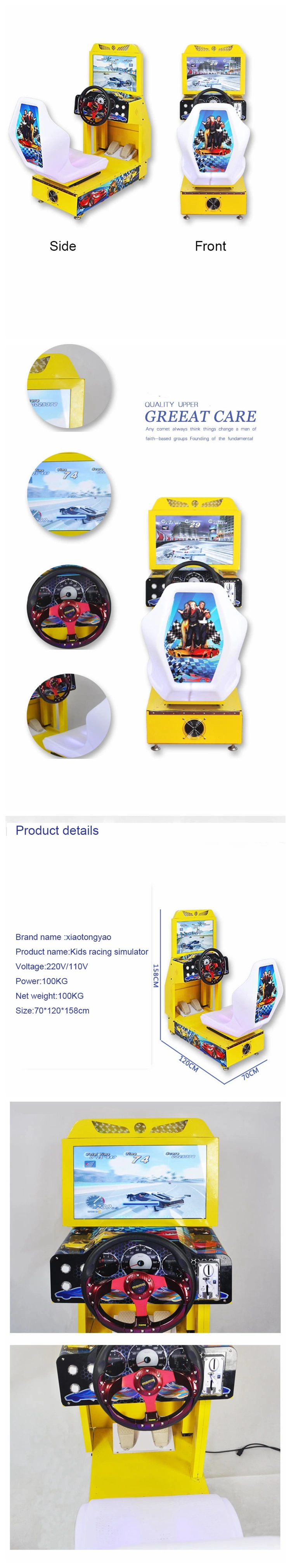 Kids Coin Operated Racing Car Video Games Machine