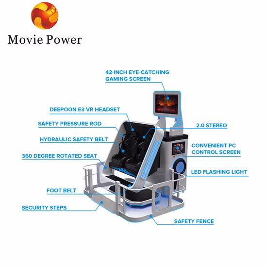 2 Sitze 9d Vr 360 Rotation Achterbahn Maschine Bewegungssimulator für Virtual-Reality-Simulationsfahrten
